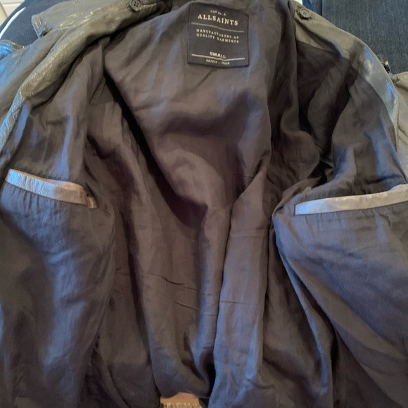 All Saints | Brown Leather Waterman Peacoat - Picture 5 of 8